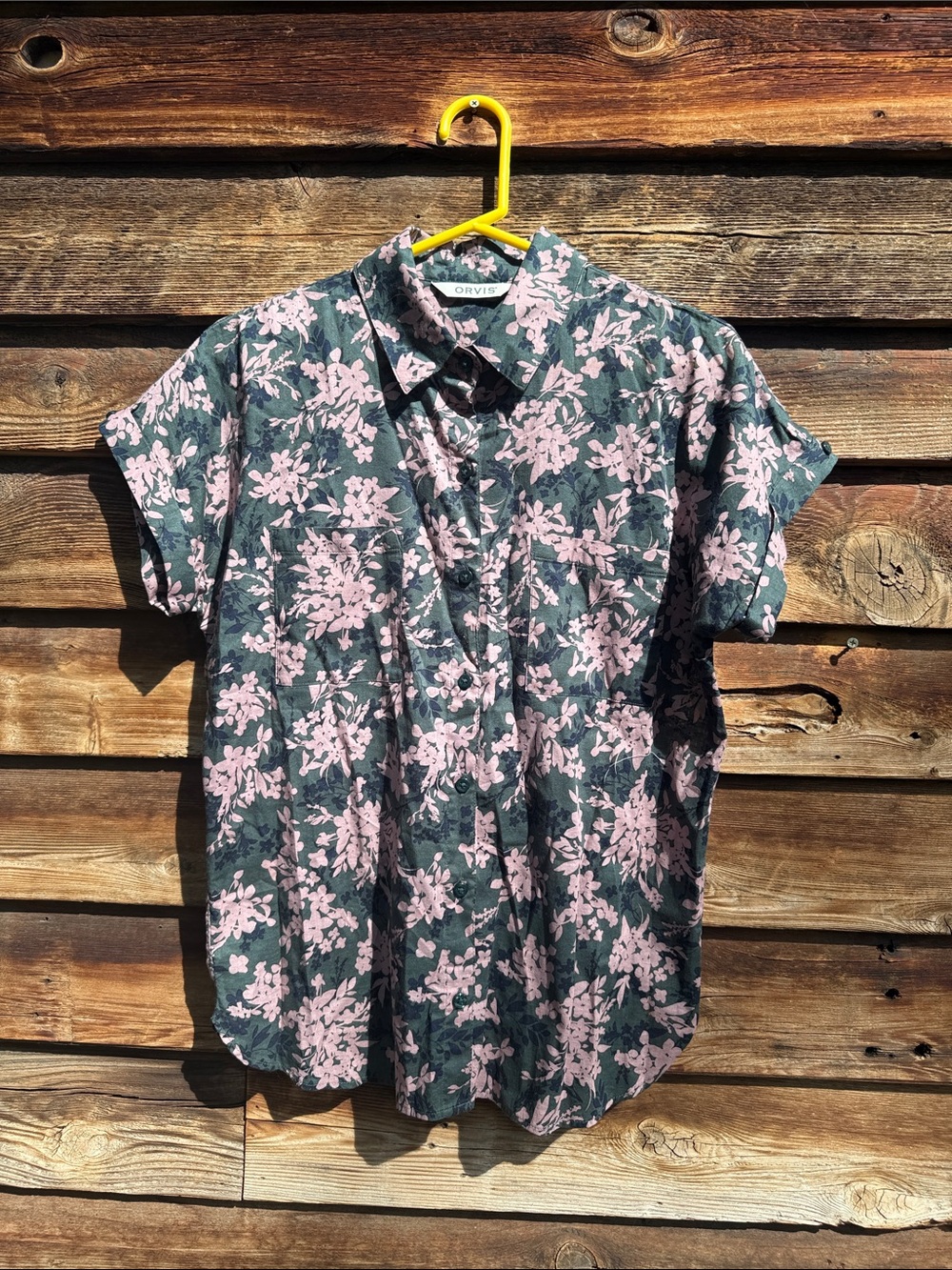 Orvis button down floral shirt